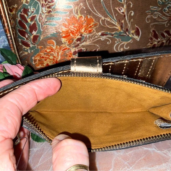 Crossbody and Wallet, Patricia Nash Vintage Italian Pheasant Bronze NWT - Picture 7 of 16